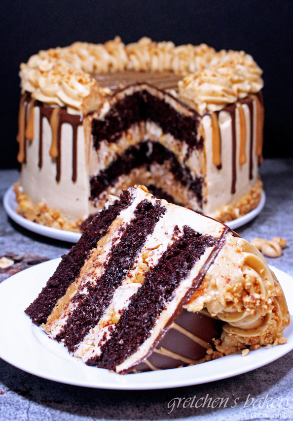 vegan snickers cake