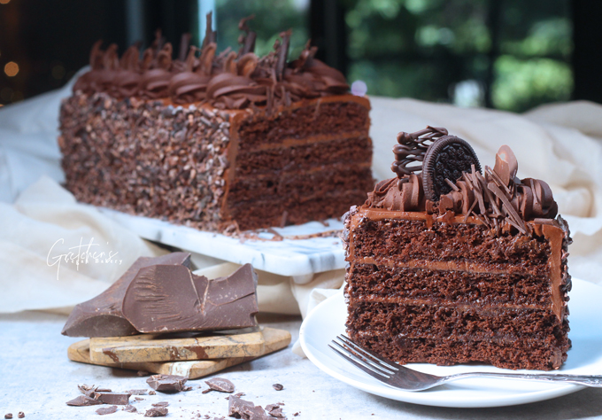 Double Fudge Chocolate 7 Layer Cake