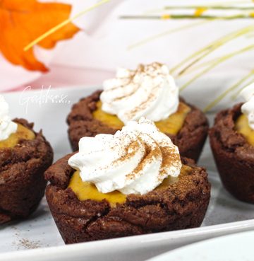 Fudge Brownie Pumpkin Pie Cups