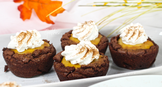 Fudge Brownie Pumpkin Pie Cups