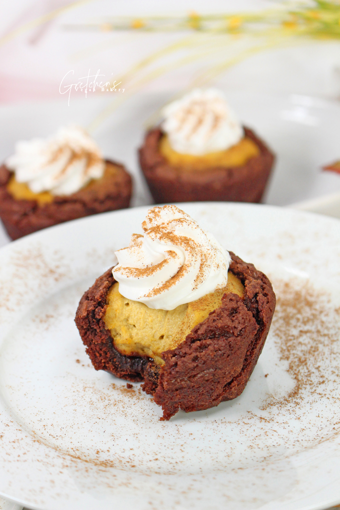 Fudge Brownie Pumpkin Pie Cups