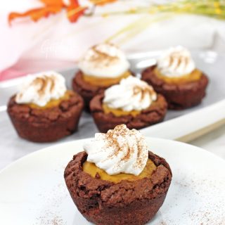 Fudge Brownie Pumpkin Pie Cups