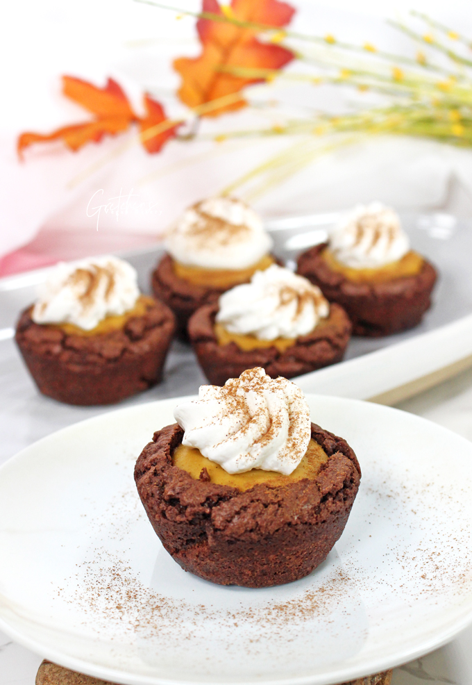 Fudge Brownie Pumpkin Pie Cups