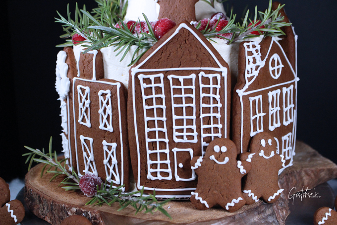 Gingerbread Village Cake