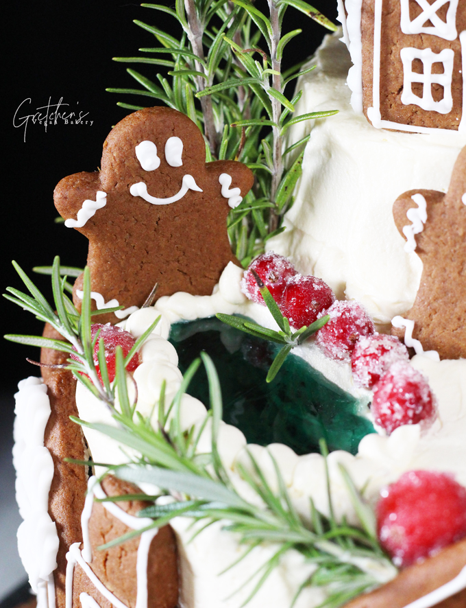 Gingerbread Village Cake