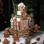 Gingerbread Village Cake