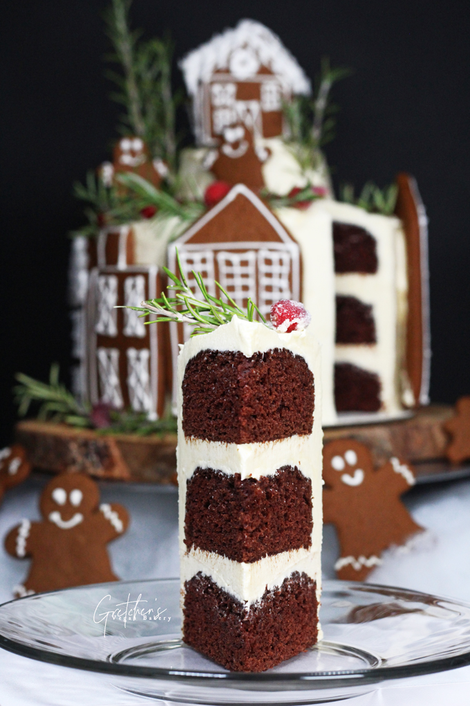 Gingerbread Village Cake