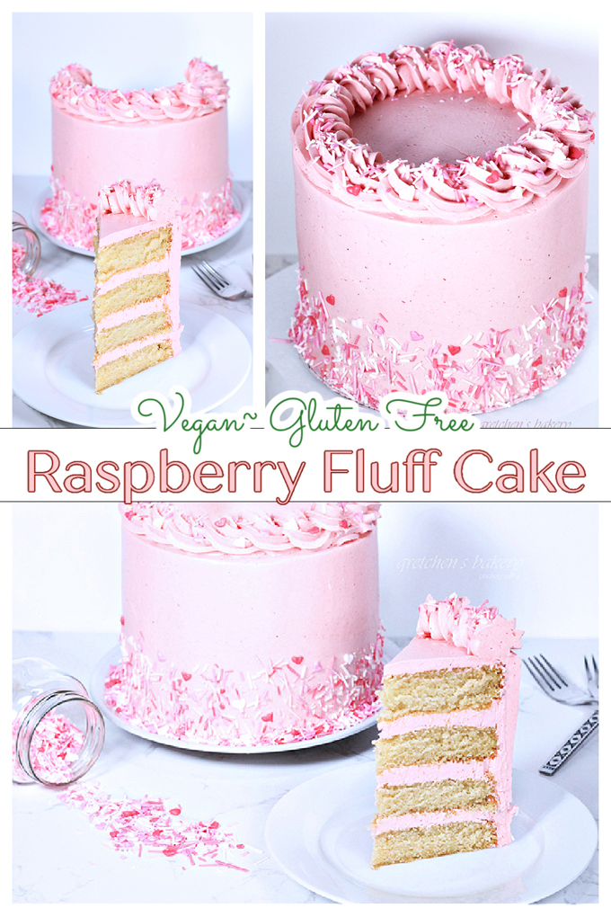 vegan raspberry fluff cake