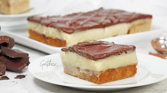 Chocolate Eclair Snack Cake ~ refined sugar free/reduced oil