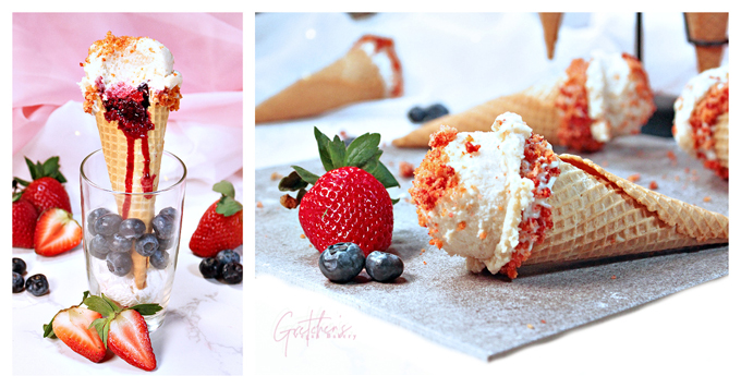 Strawberry Cheesecake Crunch Cones