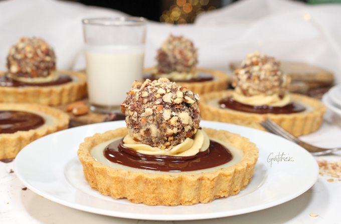 Almond Rocher Custard Tarts