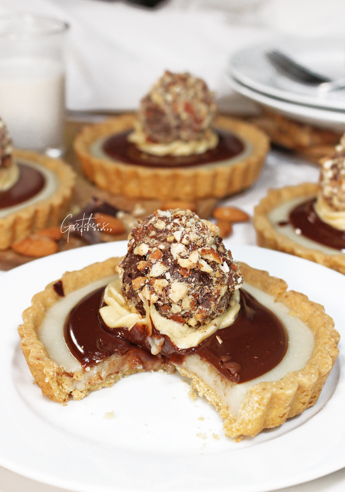 Almond Rocher Custard Tarts