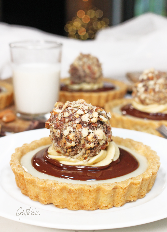 Almond Rocher Custard Tarts