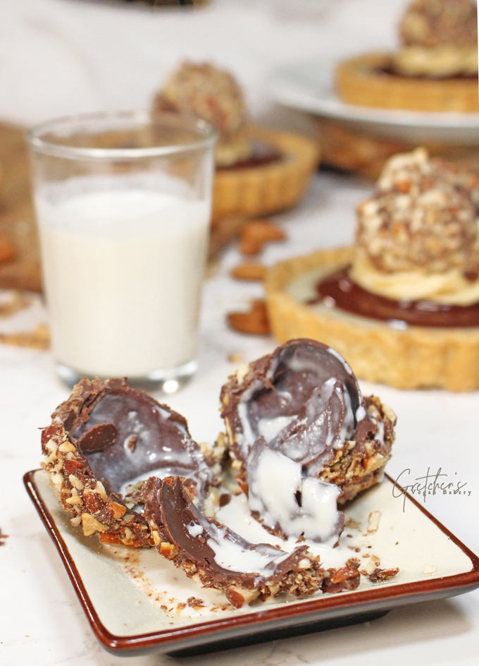 Almond Rocher Custard Tarts