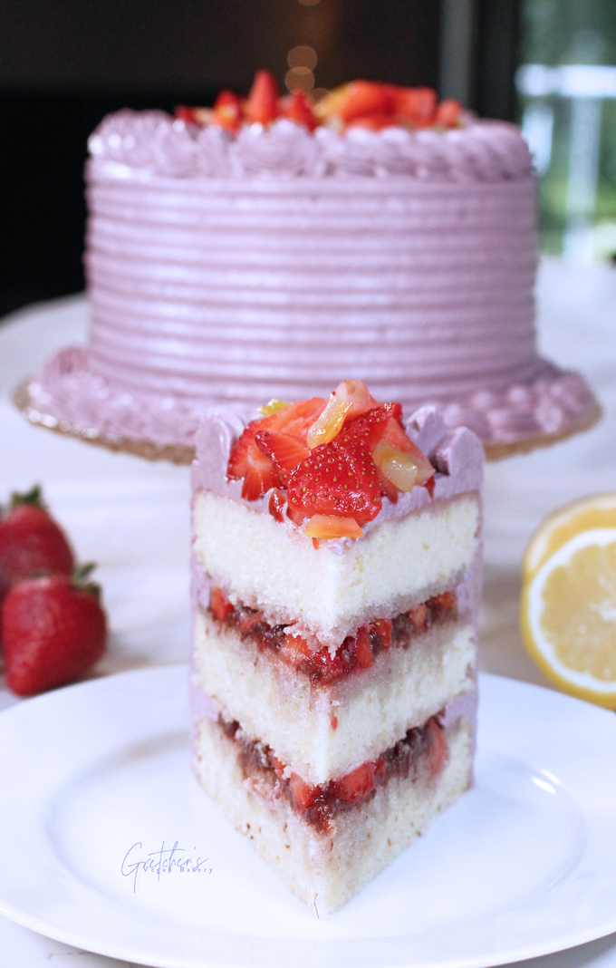 Strawberry Lemon Lavender Cake