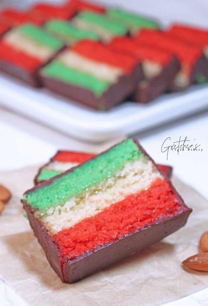 Sheet Pan Rainbow Cookie Cake