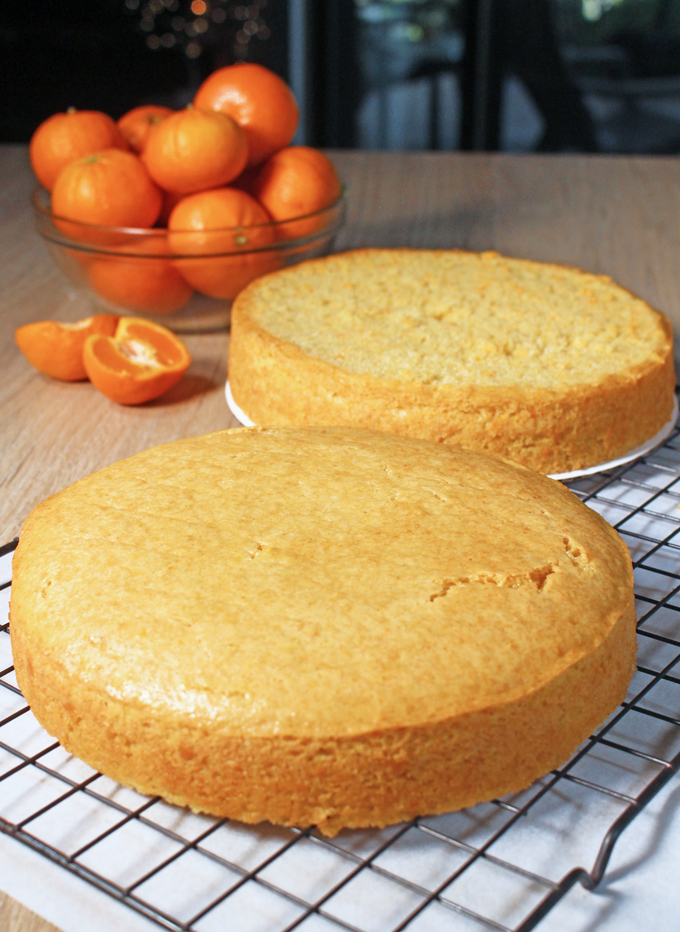 orange cardamom cake layers