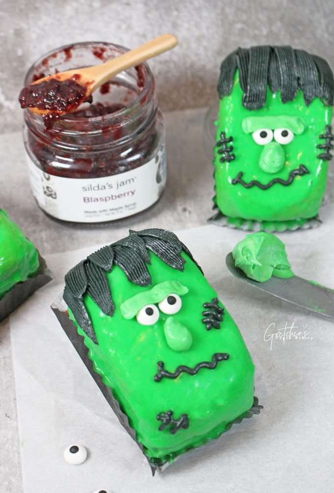 Franken Jam Cakes for Halloween