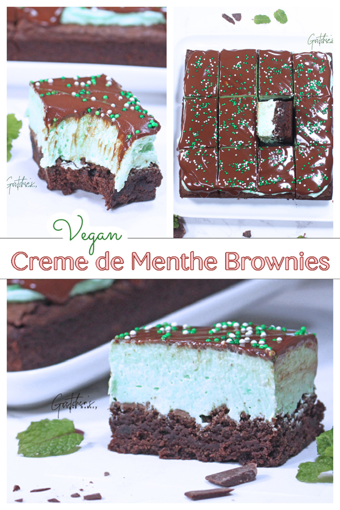 Vegan Creme de Menthe Brownies