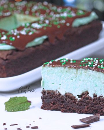 Vegan Creme de Menthe Brownies