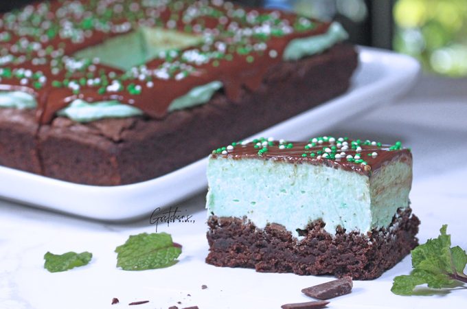 Vegan Creme de Menthe Brownies