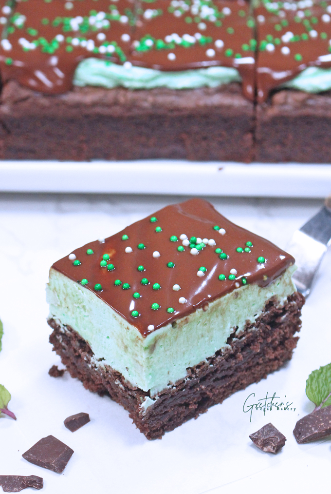 Vegan Creme de Menthe Brownies