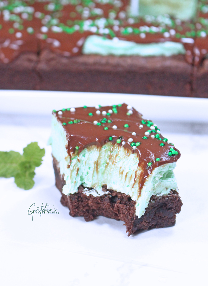 Vegan Creme de Menthe Brownies