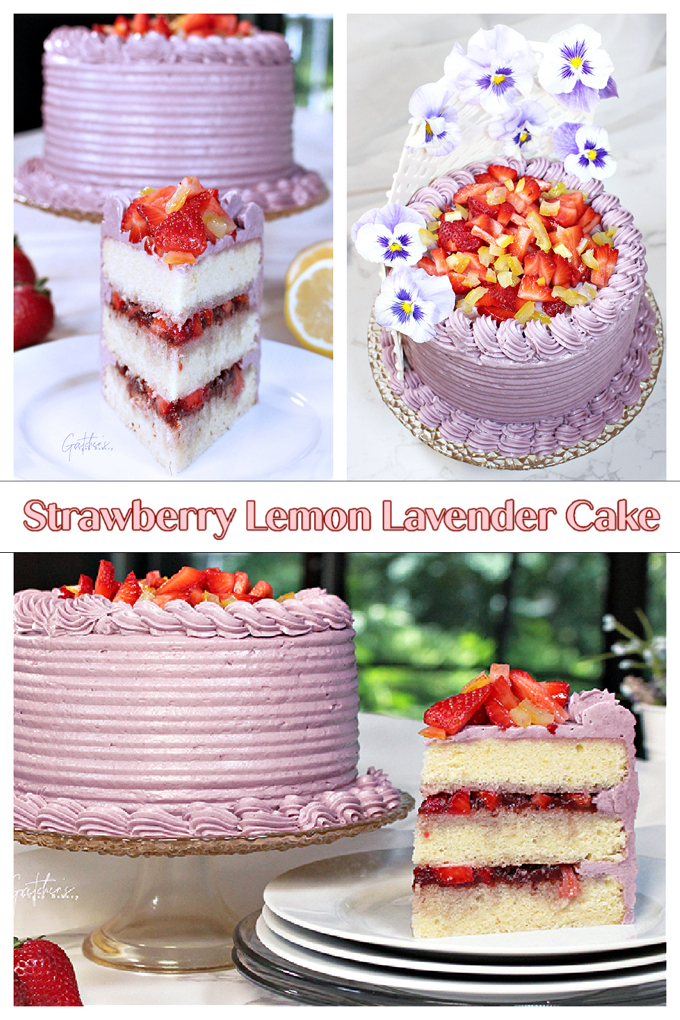 Strawberry Lemon Lavender Cake