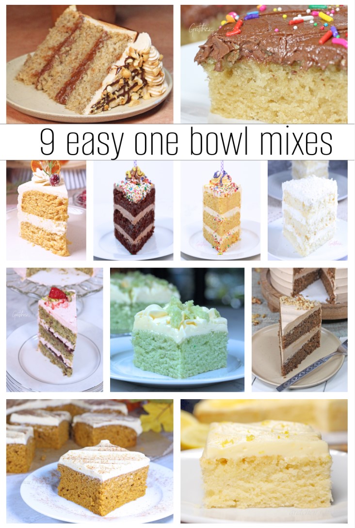 9 Easy One Bowl Cake Mixes ~ Vegan