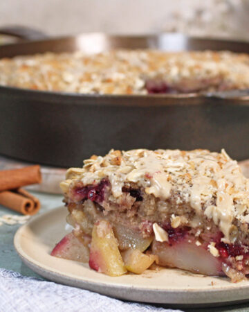 Spiced Pear and Blackberry Skillet Cake