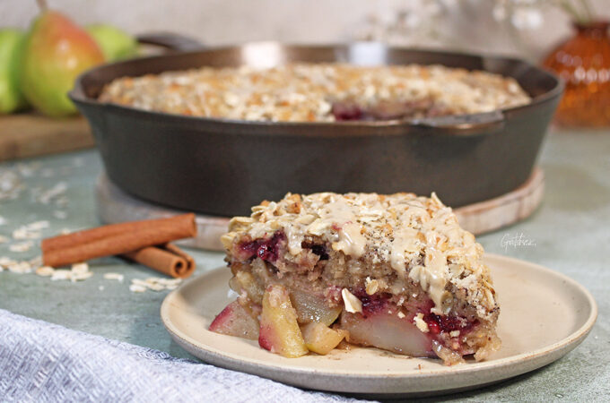 Spiced Pear and Blackberry Skillet Cake