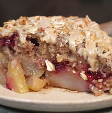 Spiced Pear and Blackberry Skillet Cake
