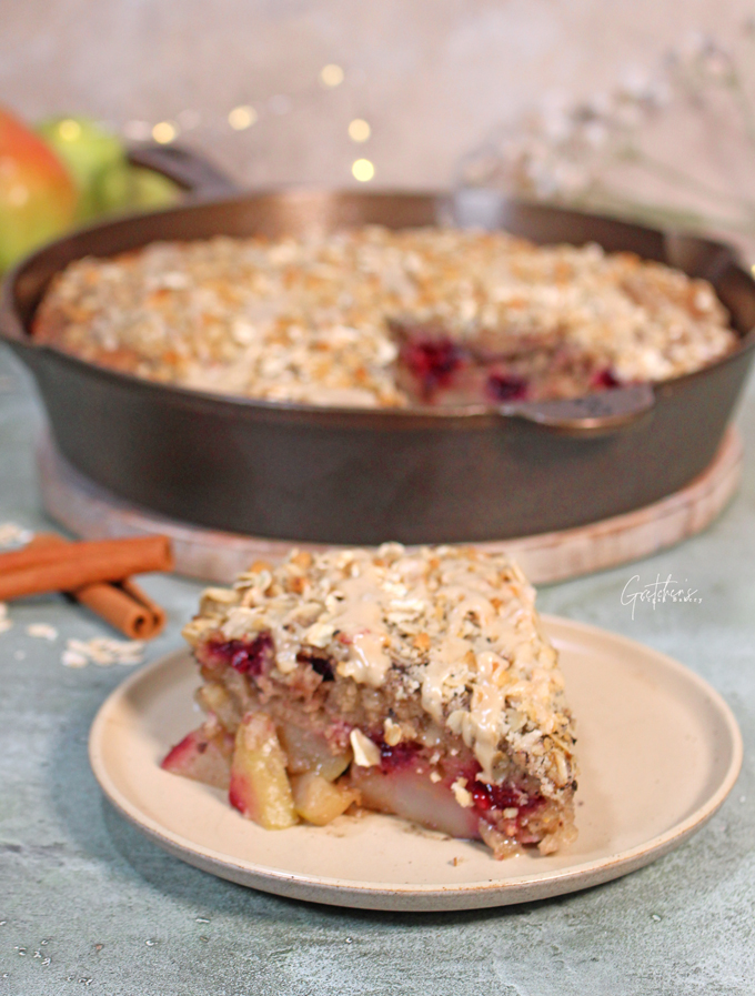 Spiced Pear and Blackberry Skillet Cake